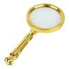 Gold Magnifying Glass Plastic Pocket Tool Retro Delicate Pattern Handle Newspaper Reading