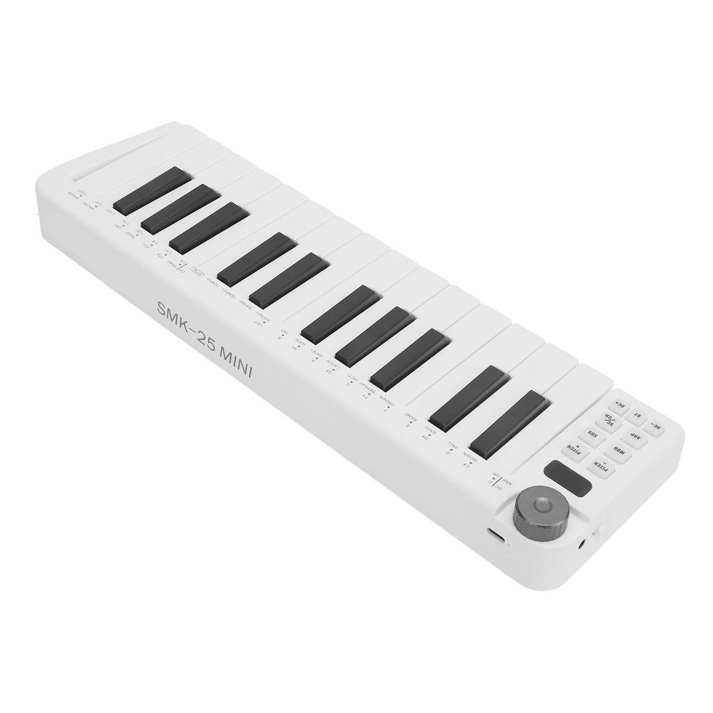MIDI-клавиатура-контроллер 25 чувствительных к силе нажатия клавиш 1 назначаемая ручка Портативный умный MIDI-клавиатурный контроллер
