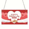 7.9x3.9 Inch Valentine's Day Wooden Sign - Romantic "Happy Valentine's Day" Decor, Vintage Outdoor Wall Art for Patio Celebrations