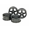 TAMIYA Hop Up Options No.1853 OP.1853 5 Twin Spoke Wheels 4 Black 24mm Width/Offset +2 54853