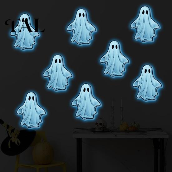 DIY Ghost Scene Wall Murals Luminous Stickers for Halloween Decoration, Glow in The Dark PVC Decals Indoor Outdoor Glass Door Windows And