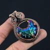 Titanium Druzy Gemstone Copper Wire Wrap Handmade Pendant Jewelry Gift For Love