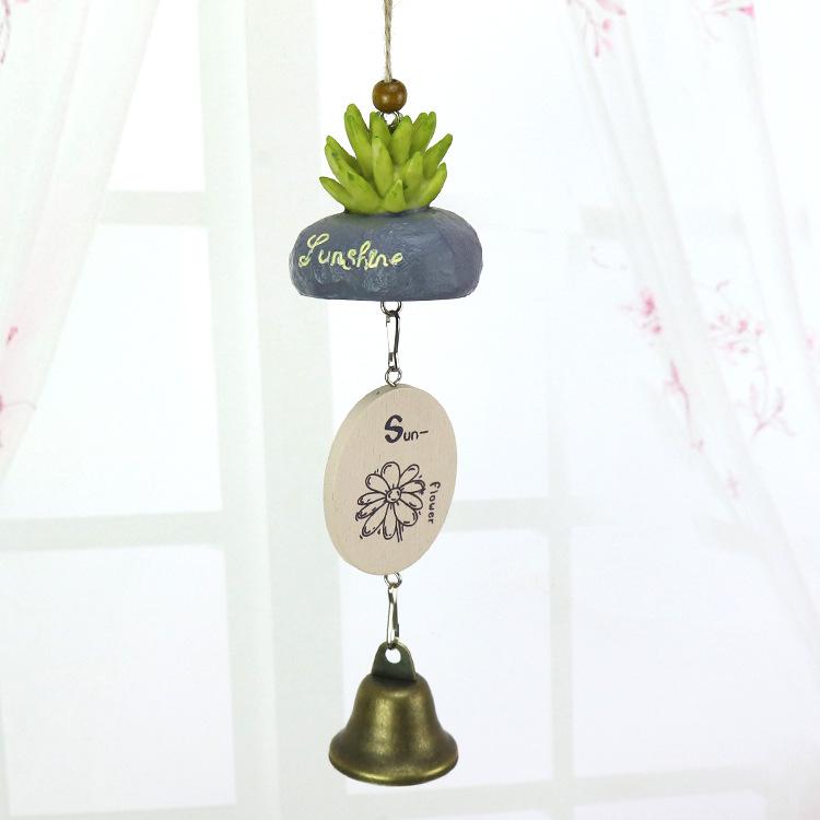 Creative Potted Plants Simulation of Pucculents Wrought Iron Metal Wind Chimes Ornaments Bells Birthday Gifts