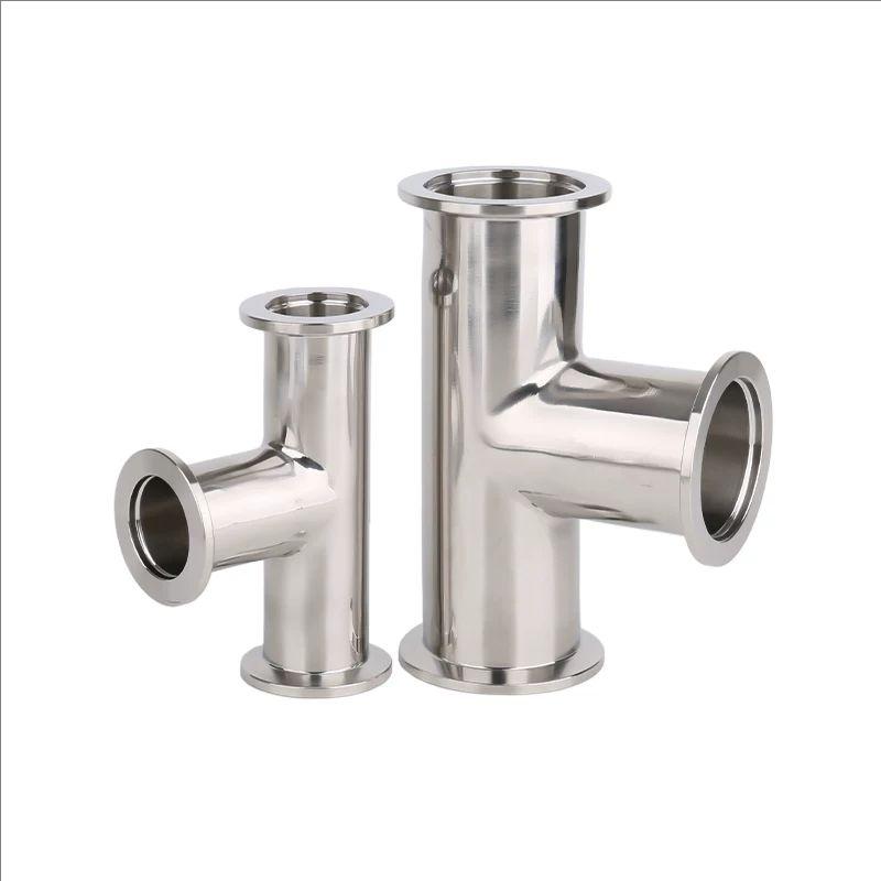 KF16 KF25 KF40 KF50 Vacuum Clamp Ferrule Tee 3 Ways Reducer SUS 304 Stainless Steel Sanitarry Pipe Fitting Connector Homebrew