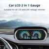 Двойной ЖК-дисплей, манометр для измерения давления масла + измеритель температуры воды и датчик температуры, соединительный трубный датчик, адаптер шланга радиатора 26-40 мм