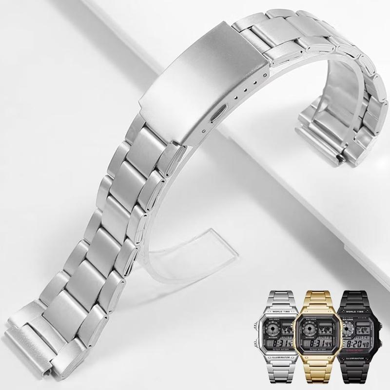 Для Casio W-212HD W-218H W-218HD-1A SGW-300H/400 Серии Аксессуары для ремешка 18 мм Ремешок для часов Складная застежка Браслет Ремешки для часов