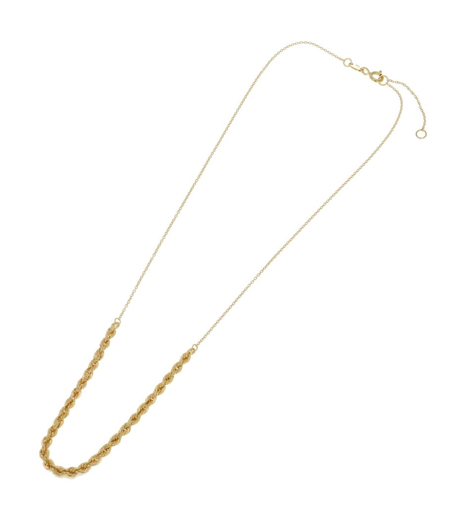 D Collection 18K Yellow Gold Design Chain DGL0042YG Necklace, 40cm,