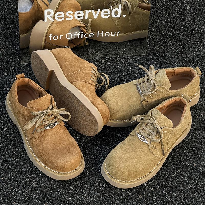 Туфли дерби с большой головой Микки универсальные повседневные кожаные туфли на толстой подошве с низким верхом из ревеня 2522-J