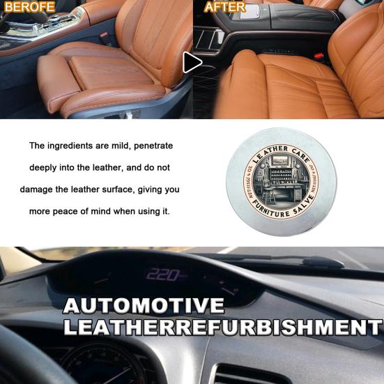 Leather Furniture Salve with Cleaning Brush Scratch Repair Balm Eco-friendly Easy Application High Efficiency Leather Care Cream Cleaner