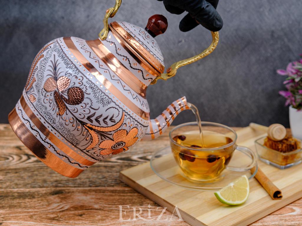 Медный чайник ручной работы для плиты 64 жидких унций