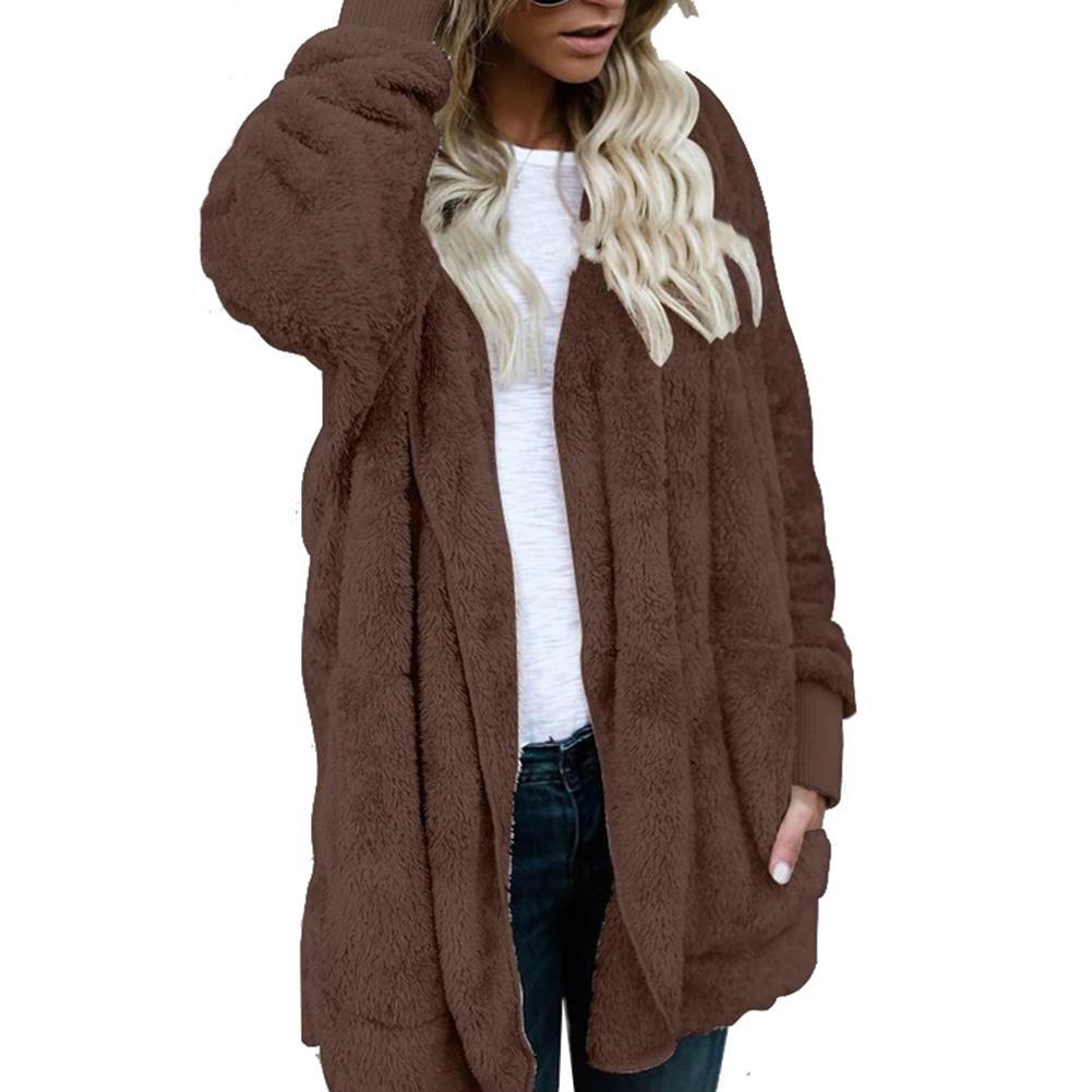 MakeWishes модная женская модная шуба из искусственного меха осенне-зимняя теплая куртка носить с обеих сторон