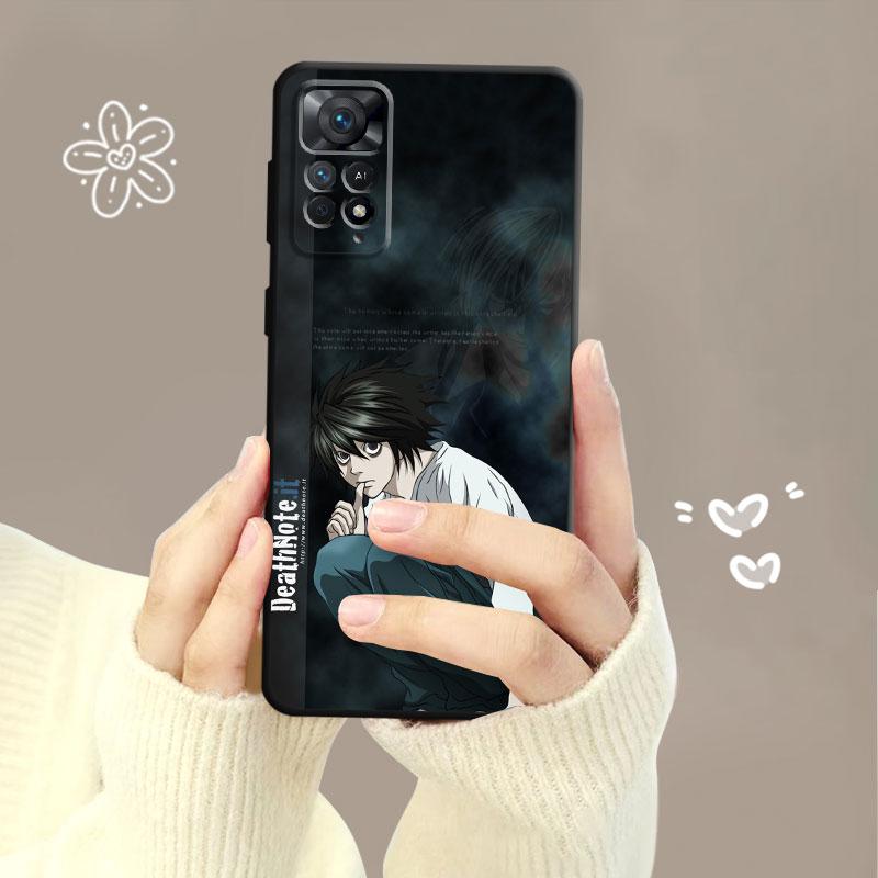 Чехол с подсветкой аниме Death Note L для Xiaomi Redmi Note 11t 11s 11 10 8 Pro 9 9s 9t 8t для Mi 10 8 9a 9c 10c 12c K40 K60