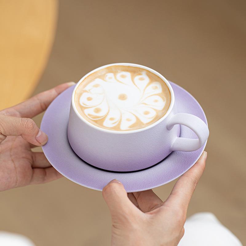 High-End Gradient Ceramic Coffee Cup & Saucer Set for Afternoon Tea