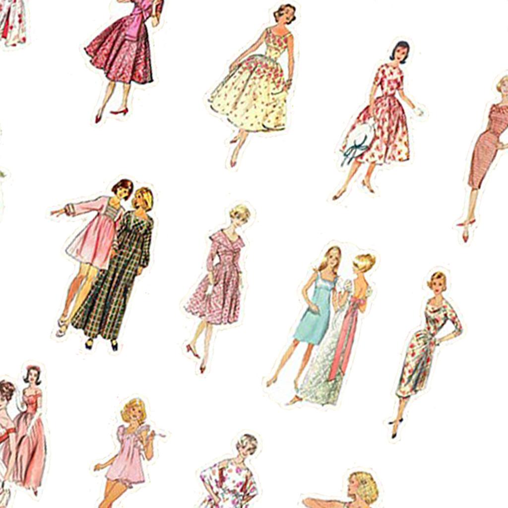 Винтажные женские наклейки, декоративные ретро-эстетичные наклейки для альбома, альбома, дневника