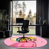 Princess Peach Printed Round Rug Carpet Chair Rug Area Rug Entryway Doormats,for Office Chair Living Room Bedroom Kitchen Room.