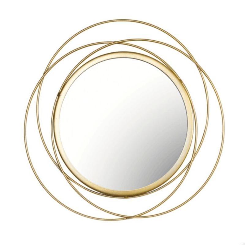 62KD Скандинавское зеркало для макияжа из кованого железа, круглое настенное зеркало, художественное украшение, зеркала для макияжа для гостиной, гримерной
