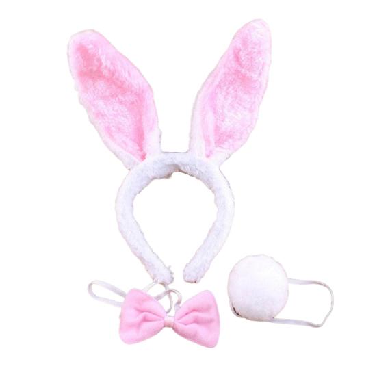 Костюм животного с ушками, повязкой на голову, хвостом, галстуком-бабочкой, набор для малышей и детей, регулируемый плюшевый костюм животного для Хэллоуина, косплей-представление