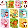 6 Pieces/pack Cartoon Christmas Face Change Stickers New Christmas DIY Puzzle Cartoon Stickers