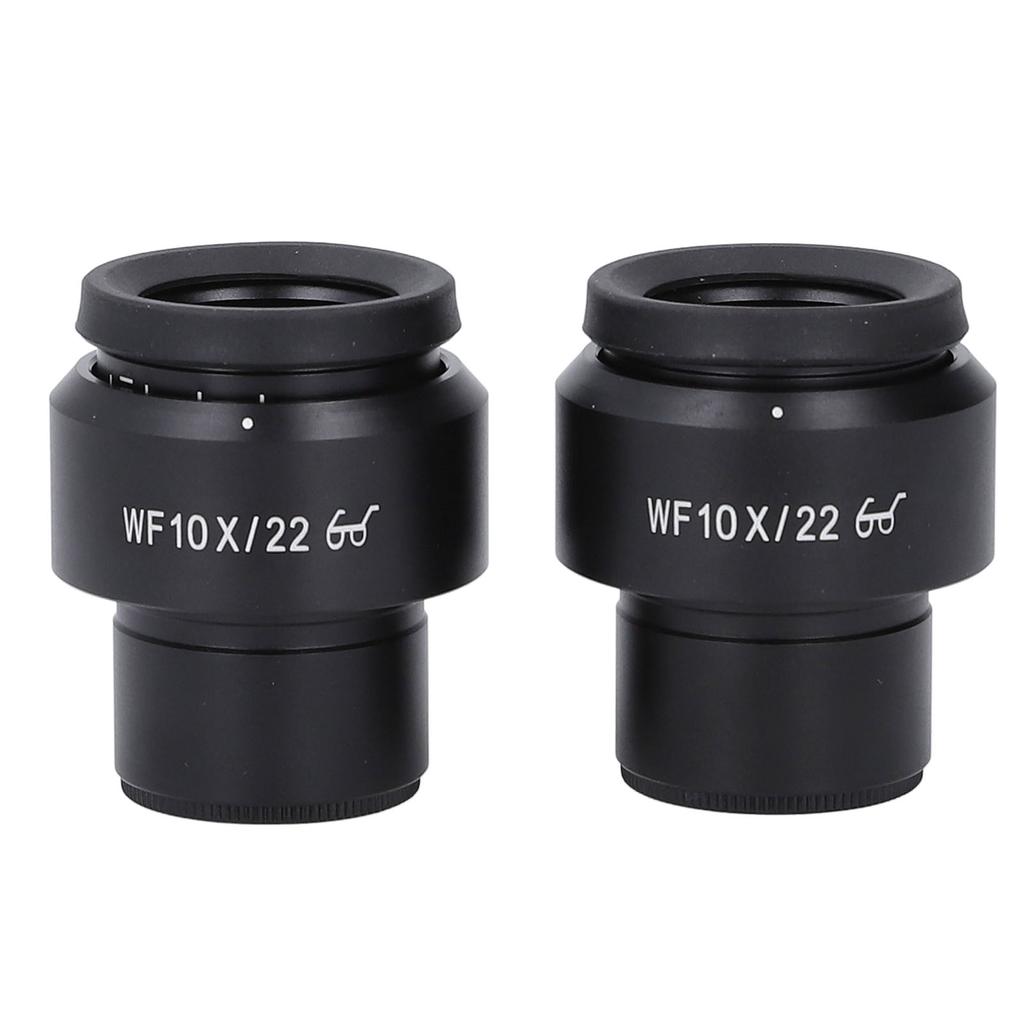 2PCS 10X Microscope Eyepieces 22mm High Eye Spot Wide Field Optical Lens Eyepiece Diopter Adjustment 30mm Mount