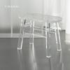 Nordic Furniture,Stone Patterned Acrylic Stool,Transparent Shoe Changing Stool,Creative Footstool,Leisure Seat Chair,Customized