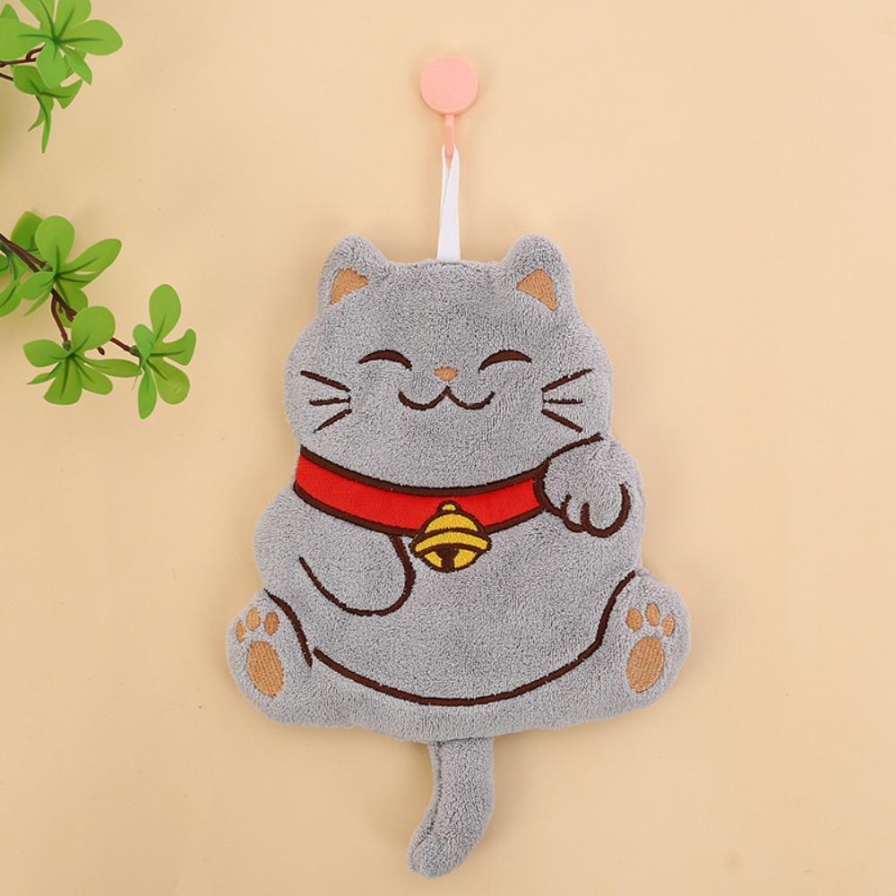 Милые мультяшные кошки Кухонные полотенца для рук Мультяшный кот Впитывающее подвесное полотенце для ванной комнаты Кухонная салфетка Детский платок