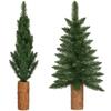 Sapin de Noël artificiel - SPRINGOS - 100 cm - Vert avec tronc naturel - PVC, PE - Intérieur