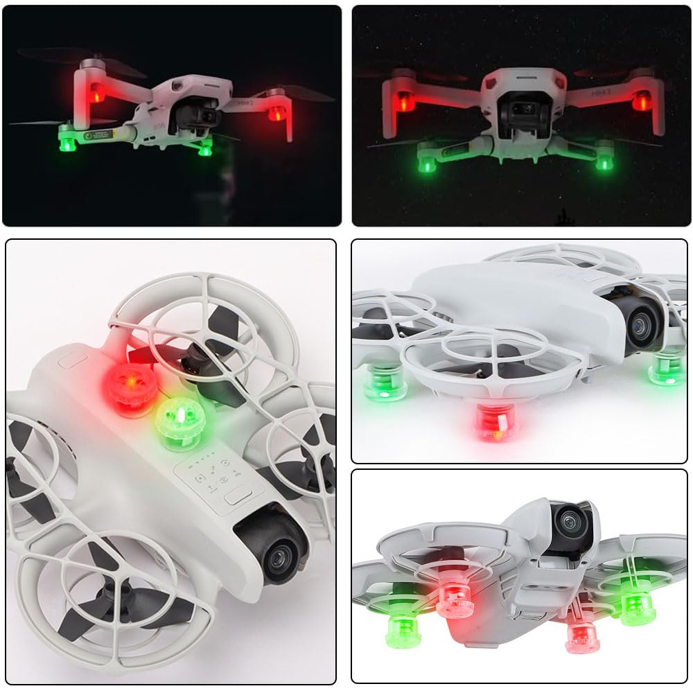Kiowon Светодиодный стробоскоп для дронов DJI, Универсальный светодиодный свет DJI FLIP для ночных полетов, Совместим с DJI NEO, Avata 2, Mini 4K, AIR 3S, Mini 2 SE, Mini 3,