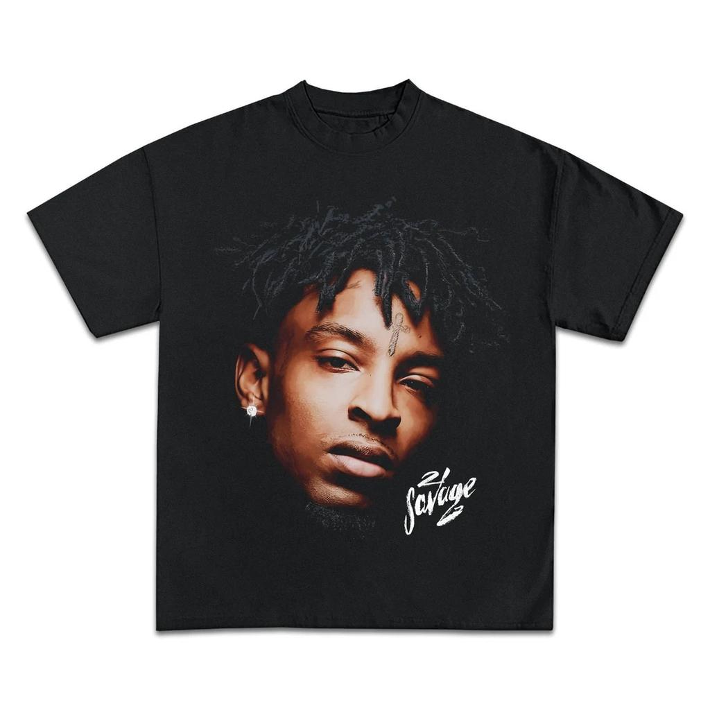 Vtg 21 SAVAGE For Fans Heavy Cotton Black Unisex All Size Shirt C389