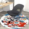 1pc Anime Cartoon Design Round Carpet  Office Chair Mat with Cute Characters, Suitable for All Seasons, Perfect for Home Decor in Living Room