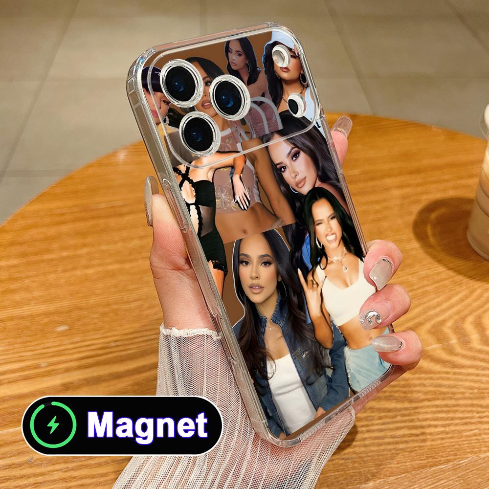 Модный прозрачный чехол Becky G из ТПУ с поддержкой MagSafe для iPhone 17 16 15 14 13 12 11 Air Pro Max Plus Mini, цветной чехол