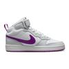 Nike Court Borough Mid 2 GS Pure Platinum Vivid Purple Детские кроссовки Серо-белые Мятно-пенистые CD7782-009