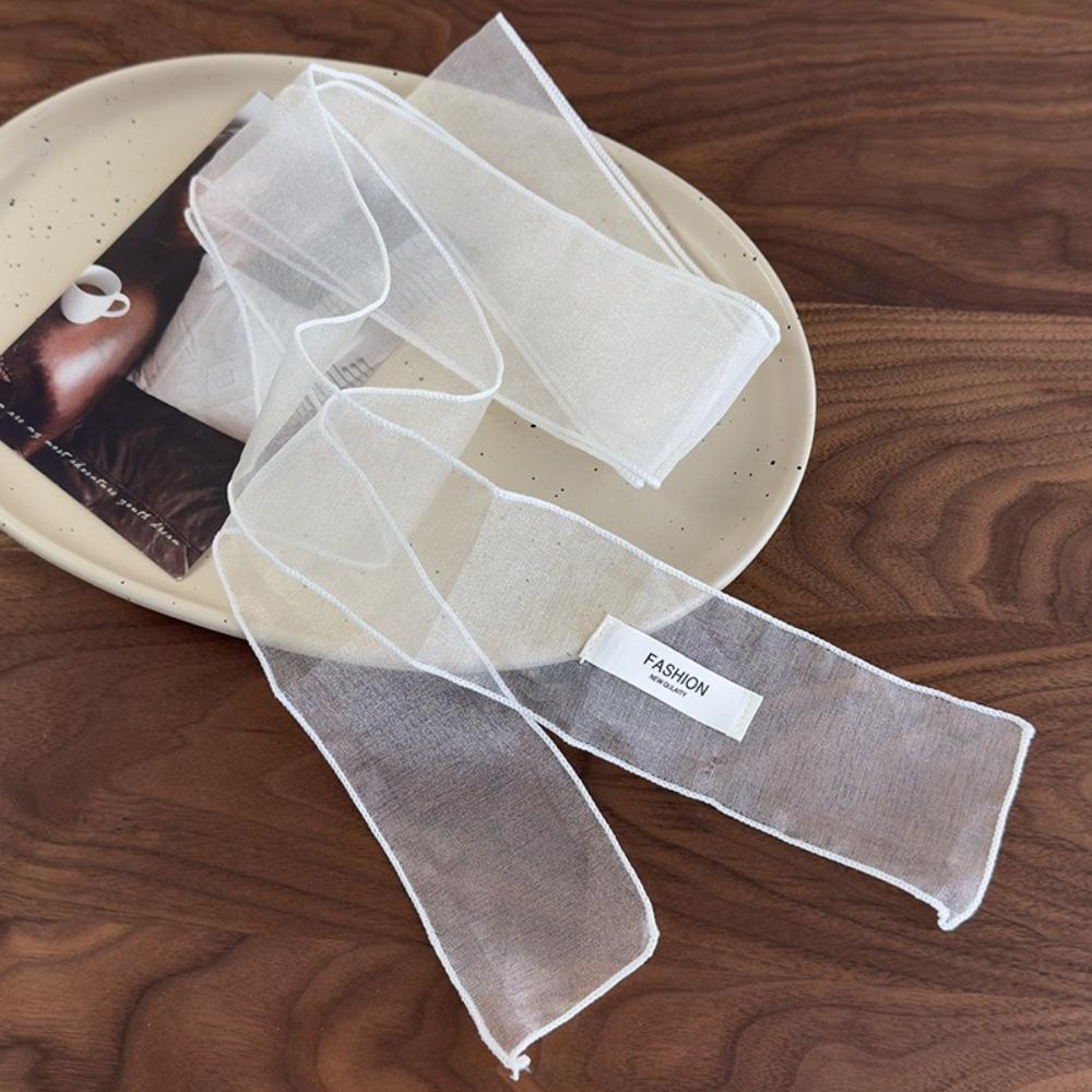 Y2K Silk Scarf Thin Organza Headscarf Decorative Long Skinny Scarf Beach
