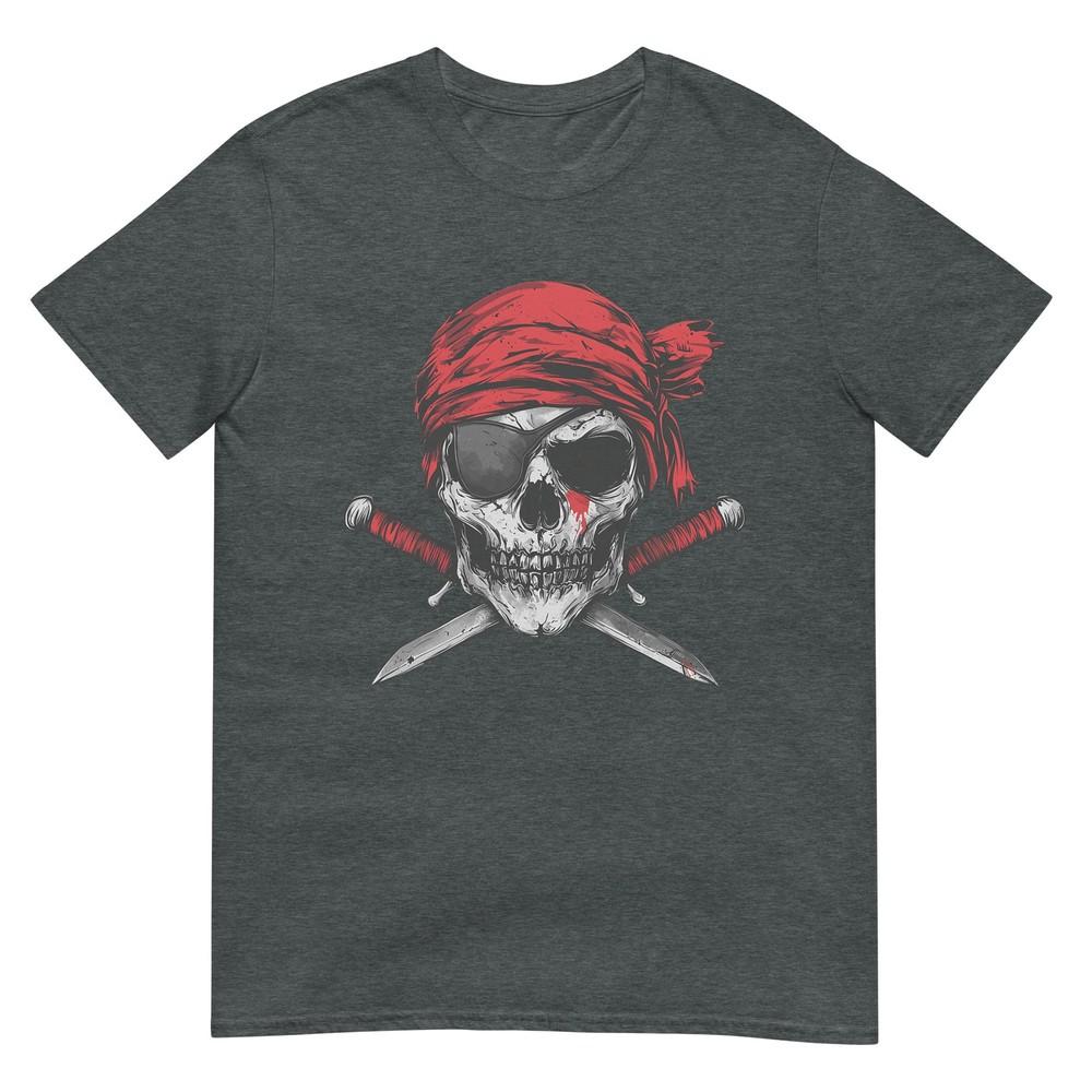 Pirate Flag Skull And Crossbones Skeleton Graphic Halloween TShirt