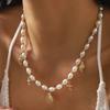 Beach Conch Starfish Shell Pendant Pearl Necklace Summer Holiday Seaside Style Necklace