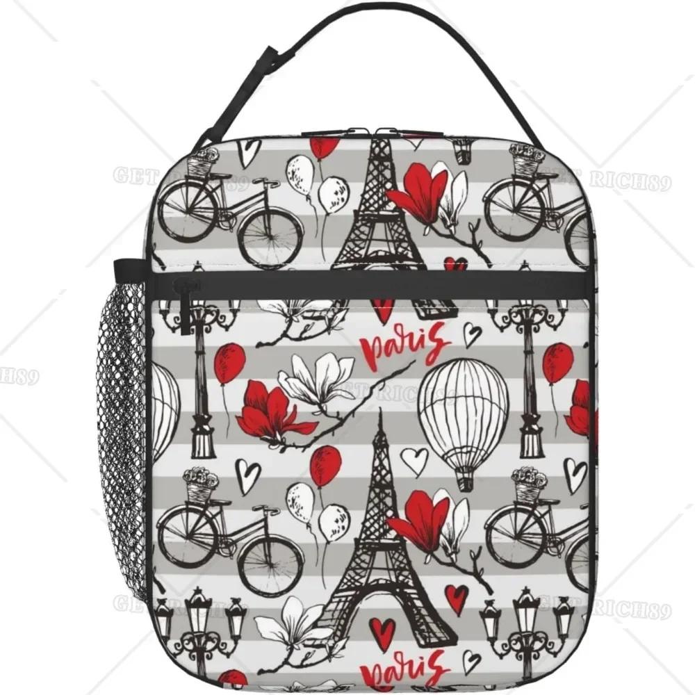 Tower I Love You Изолированная сумка для обеда, забавная многоразовая портативная сумка для еды для женщин и мужчин для офисных поездок