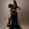 Moliya One-Shoulder Sleeveless Maternity Dress with Net Yarn for Halloween Photoshoots
