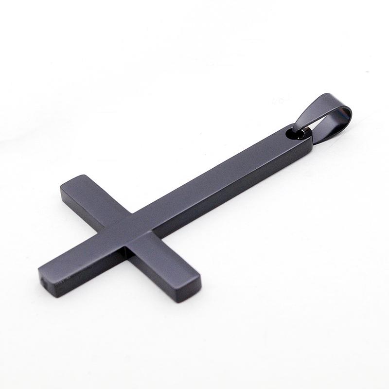 Панк Крест Ожерелья Подвеска из нержавеющей стали Изящный христианский подарок Мужчины Женщины Черные ожерелья Аксессуары