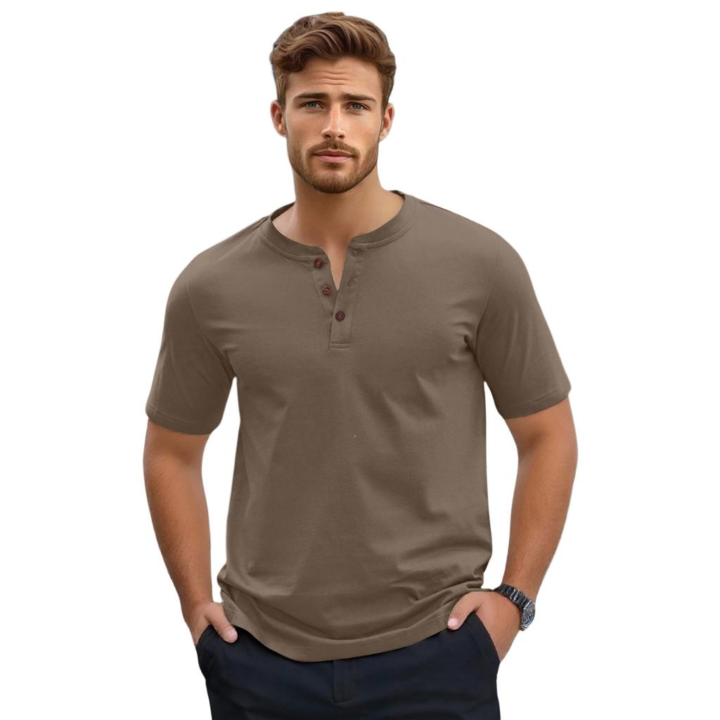 Мужская футболка с коротким рукавом на пуговицах