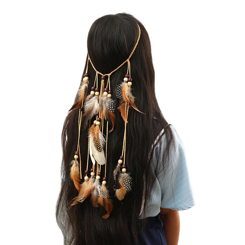 Indian Headdress Hairband With Feathers A6