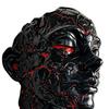 Abstract Face Design Sconce Gothic Resin LED Lamp, Cracked Glow Horror Table USB Style Wall Sculpture Powered Decor for Gaming Room Bar, Spooky Night