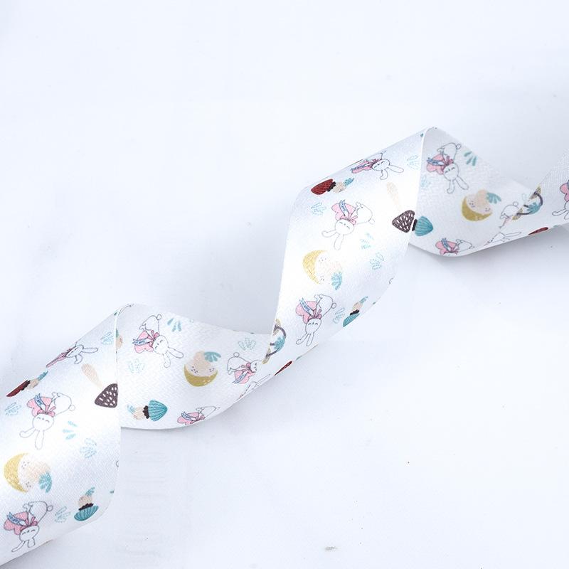 Романтичная и уютная двухсторонняя лента с героями мультфильмов на день рождения, детский день рождения, галстук, торт, заколка для волос в форме сердца для девочек, ювелирные изделия, печать, цветная лента, подарочная упаковка