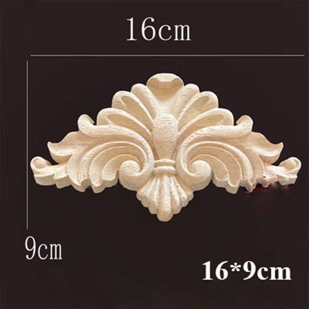 Unique Wooden Figurines Crafts Natural Floral Corner Appliques Frame Wall Door Decoration