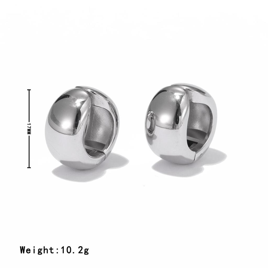 Cross-border New Personality Clip-on Earrings Buckle Cold Style Simple Fashion Daily All-match Electroplated Metal Jewelry Women