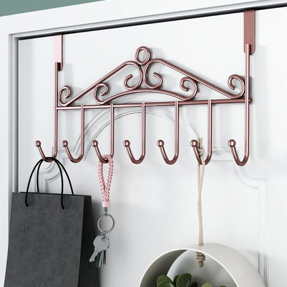 Space Saving Door Storage Hook Punch-Free Door Hanger Rack Traceless Organizer Rack Home Use
