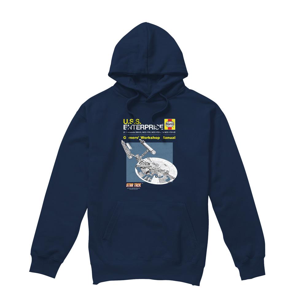 Star Trek Mens Enterprise Manual Hoodie