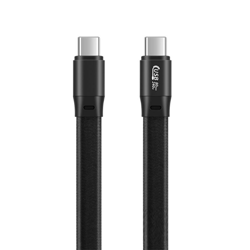 Гибкий USB4 Type C Зарядный Кабель Провод 80 Гбит/с Передача 240 Вт Дорожный Плетеный Шнур Поддержка Двойного 8K Дисплея