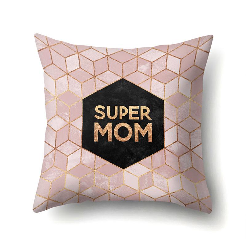 Ins Marble Polyester Pillowcase Car Decoration Home Printed Car Waist Cushion Pillowcase Pillowcase Car Decoration