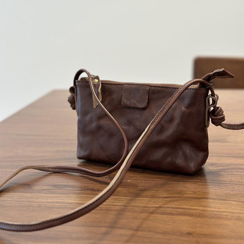 Johnature Текстурированная наплечная сумка женская из натуральной кожи, ретро, универсальная, для поездок на работу, кроссбоди, мини-сумка для телефона