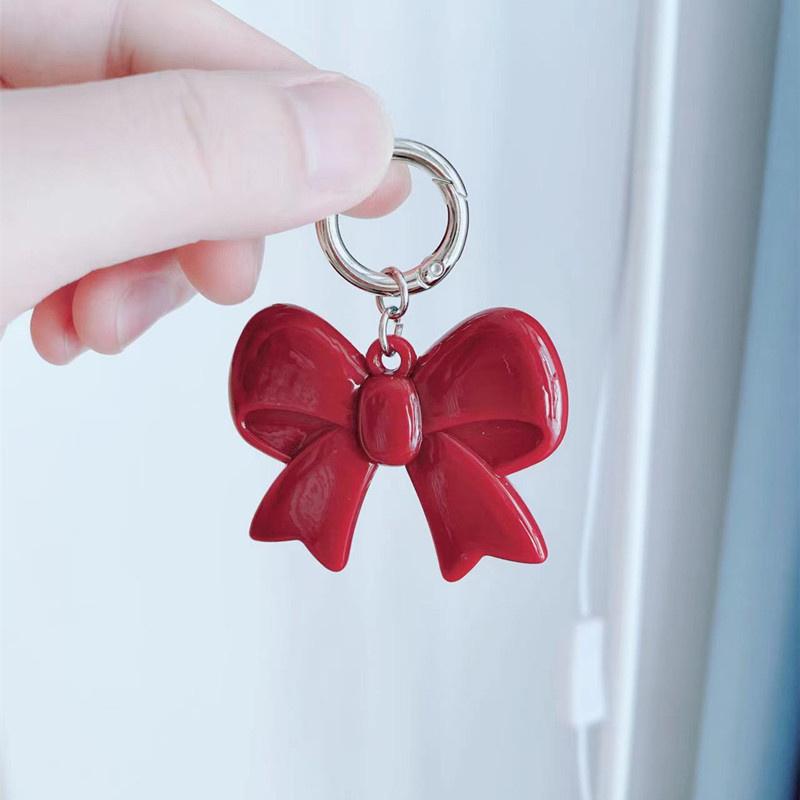 Простой темпераментный красный бант сердце акриловый брелок кулон для женщин девочек универсальный рюкзак украшения аксессуары подарки