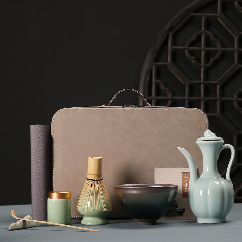 7 шт./набор ручной работы для дома, легко чистящийся чайный набор матча, подставка для инструментов, миска, венчик, совок, подарочные церемониальные традиционные японские чайные сервизы
